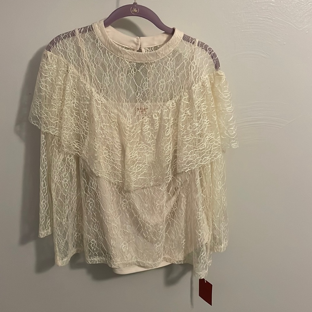NWT Mossimo brand lace overlay women’s top
